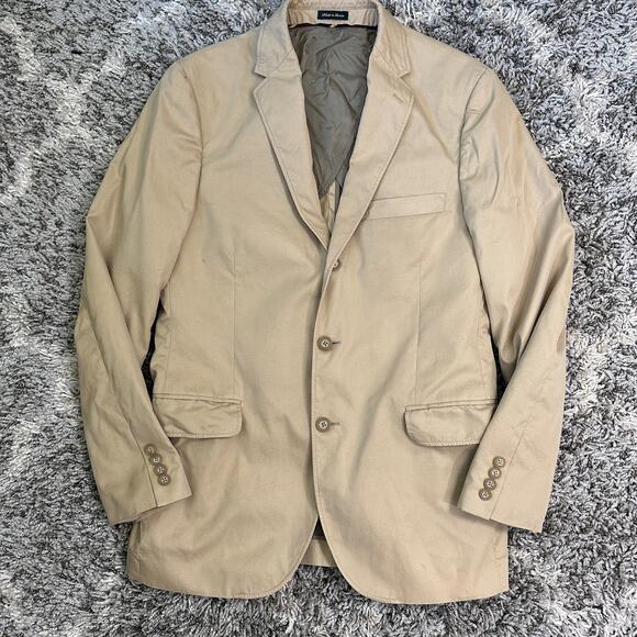 J Crew Khaki Jacket Blazer Suit Sport Coat Tan Camel Men's 40 40R Italian - Picture 1 of 10